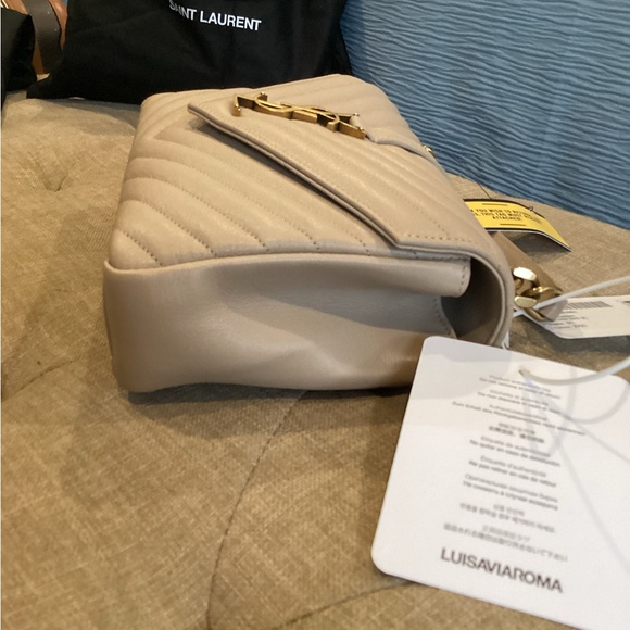 SOLD ***Saint Laurent Medium College Handbag in Dark Beige ** Tags attached! - Picture 15 of 16